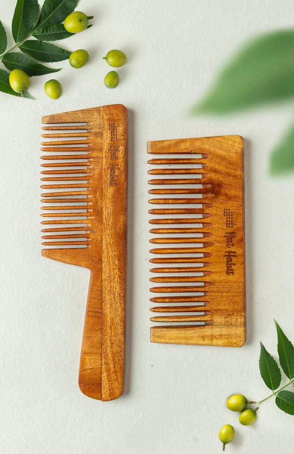 <strong>Kacchi Neem Comb Combo</strong> <br><i>Shampoo (Small) + Fine Tooth</i> - Nat Habit
