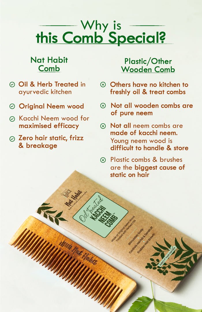 <strong>Kacchi Neem Pocket Comb </strong><br><i>for Men, Kids & Travel</i> - Nat Habit