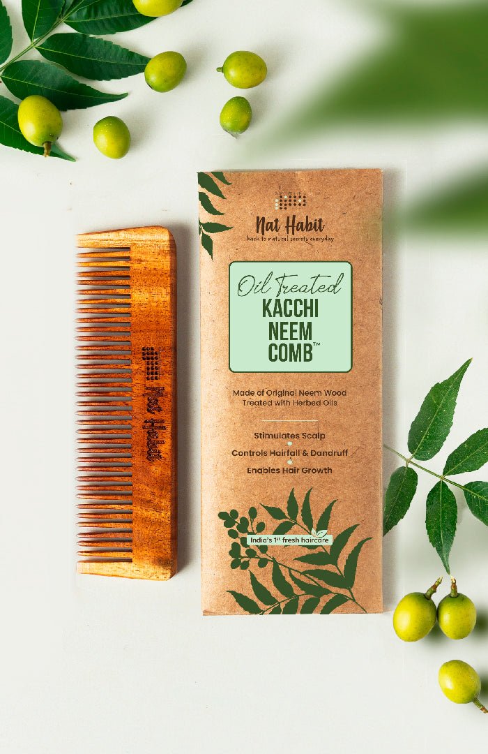 <strong>Kacchi Neem Pocket Comb </strong><br><i>for Men, Kids & Travel</i> - Nat Habit