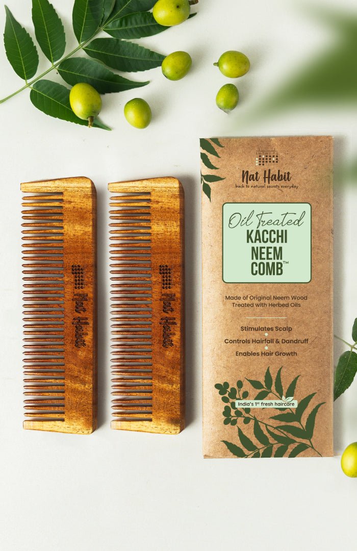 <strong>Kacchi Neem Pocket Comb </strong><br><i>for Men, Kids & Travel</i> - Nat Habit