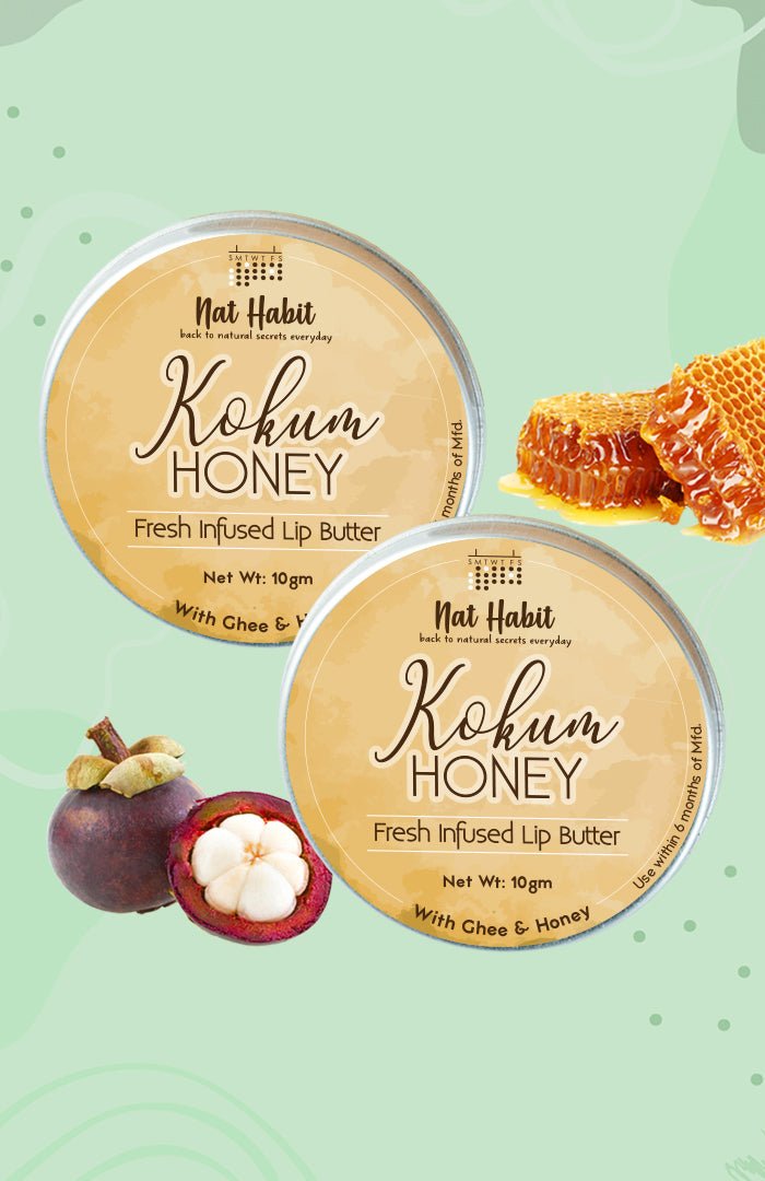 <strong>Kokum Honey Lip Butter 10g</strong> <br><i>with Kokum Butter, Raw Honey & Desi Ghee</i> - Nat Habit
