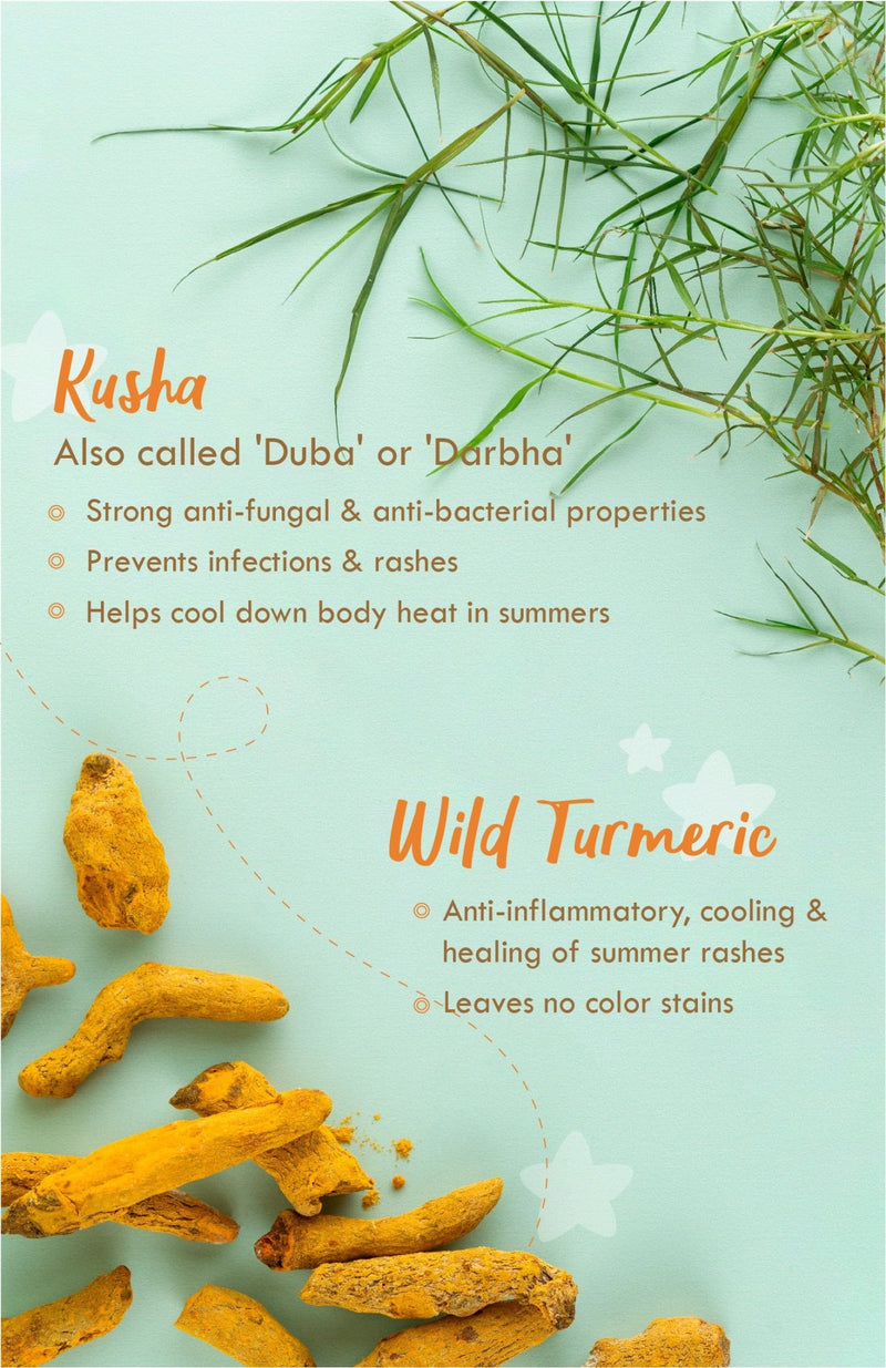 <strong>Kusha Baby Powder - Raw Haldi - 150g</strong> <br><i>0-5yrs Rashfree Soft Protection</i> - Nat Habit