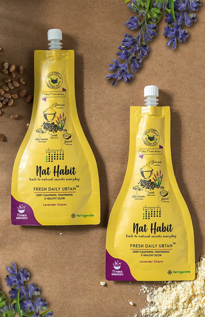 <strong>Lavender Charm Daily Ubtan Cleanser</strong> <br><i>Deep Cleansing, Tightening & Instant Glow</i> - Nat Habit