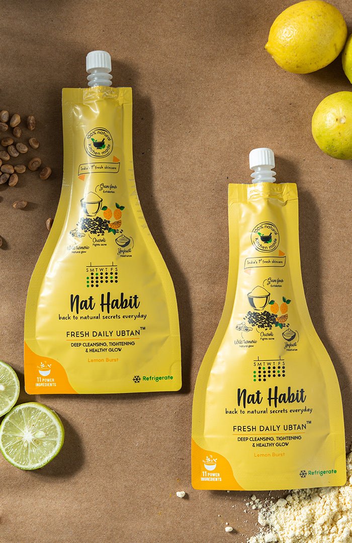 <strong>Lemon Burst Daily Ubtan Cleanser</strong> <br><i>Deep Cleansing, Tightening & Instant Glow</i> - Nat Habit