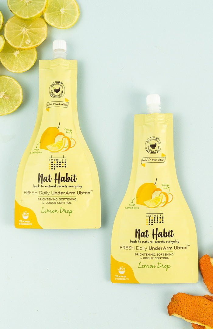 <strong>Lemon Drop UnderArm Ubtan</strong> <br><i>Brightening, Softening & Odour Control</i> - Nat Habit