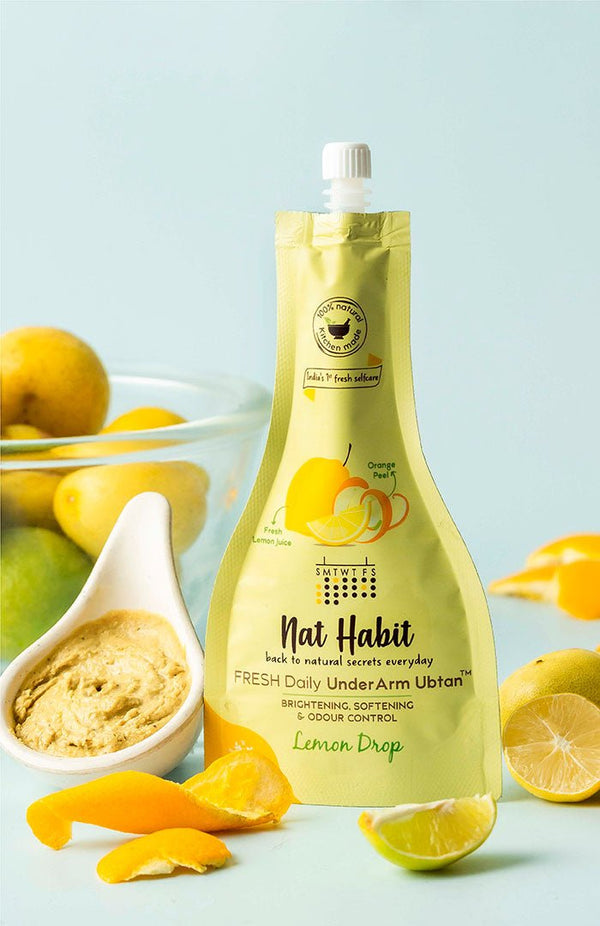 <strong>Lemon Drop UnderArm Ubtan</strong> <br><i>Brightening, Softening & Odour Control</i> - Nat Habit