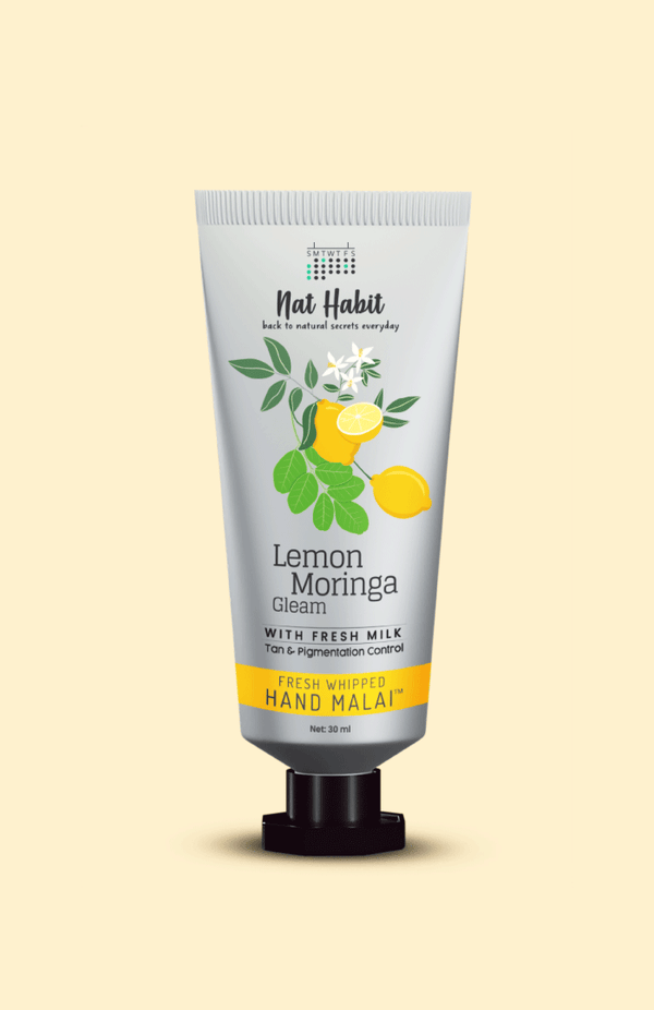 <strong>Lemon Moringa Hand Malai</strong> <br><i>Tan & Pigmentation Control</i> - Nat Habit