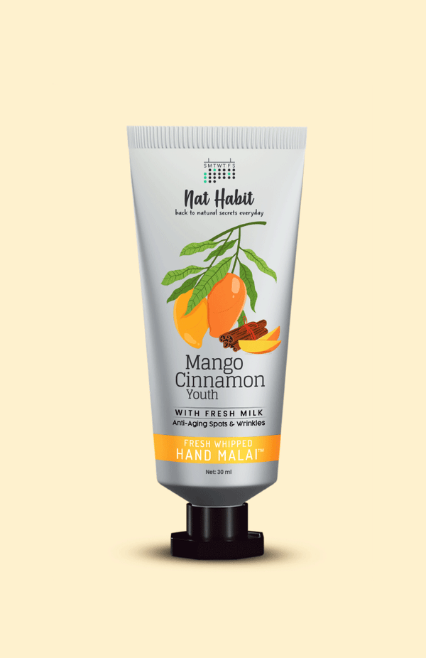 <strong>Mango Cinnamon Youth Hand Malai</strong> <br><i>Anti-Aging Spots & Wrinkles</i> - Nat Habit