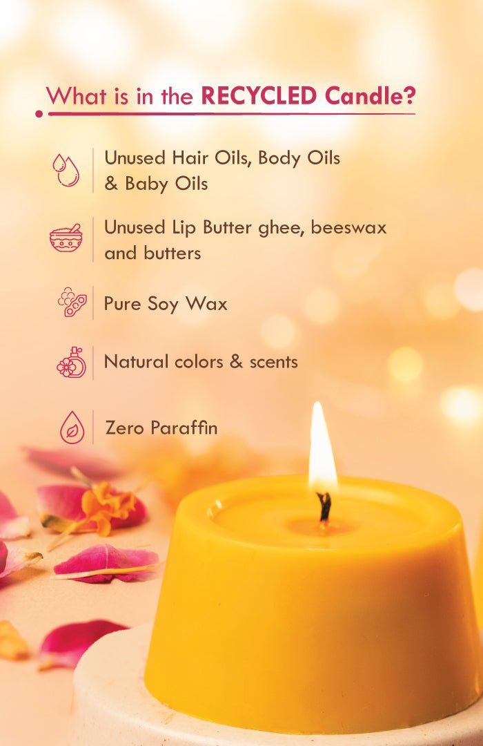 <strong>Marigold Spark Prosperity Candles</strong><br><i>Paraffin-free, Recycled, Puja-pure</i></br> - Nat Habit