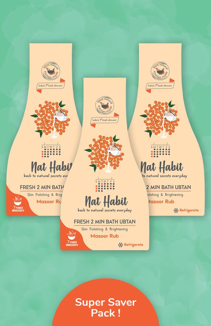 Fresh Masoor Rub Body Scrub Super Saver Pack - Nat Habit
