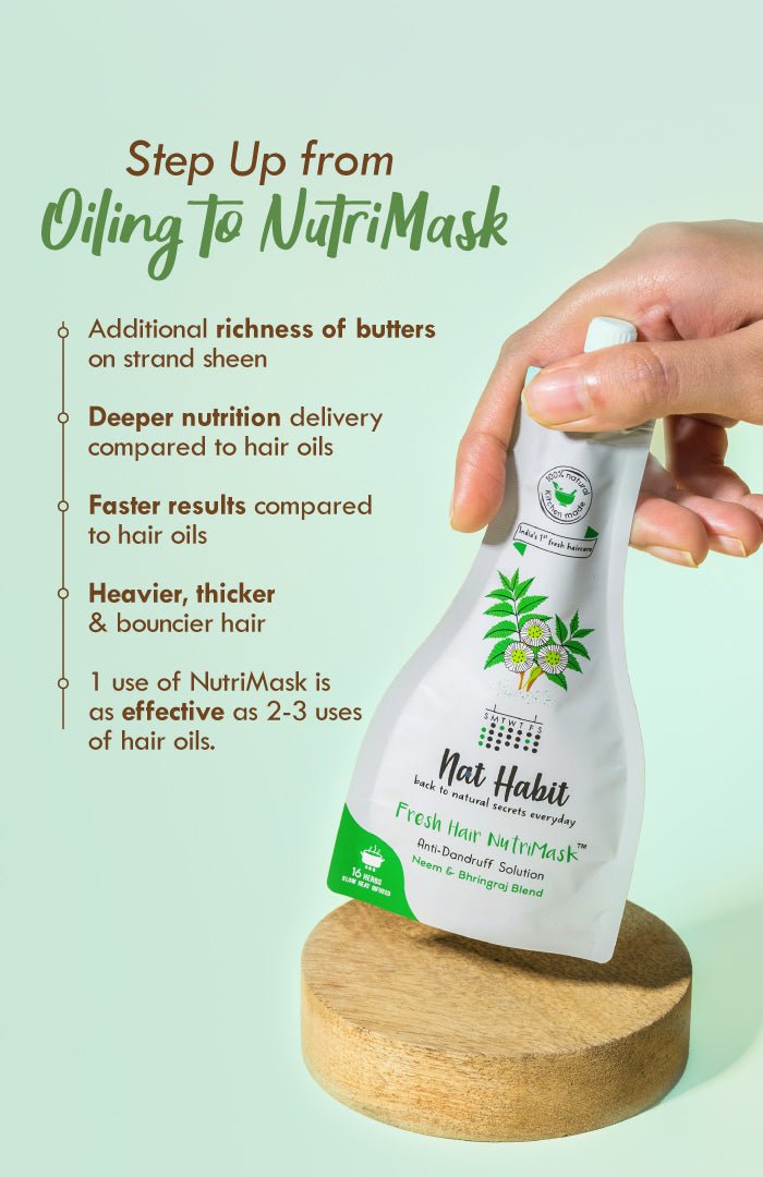 <strong>Neem & Bhringraj Blend NutriMask</strong> <br><i>for Dandruff Control</i> - Nat Habit