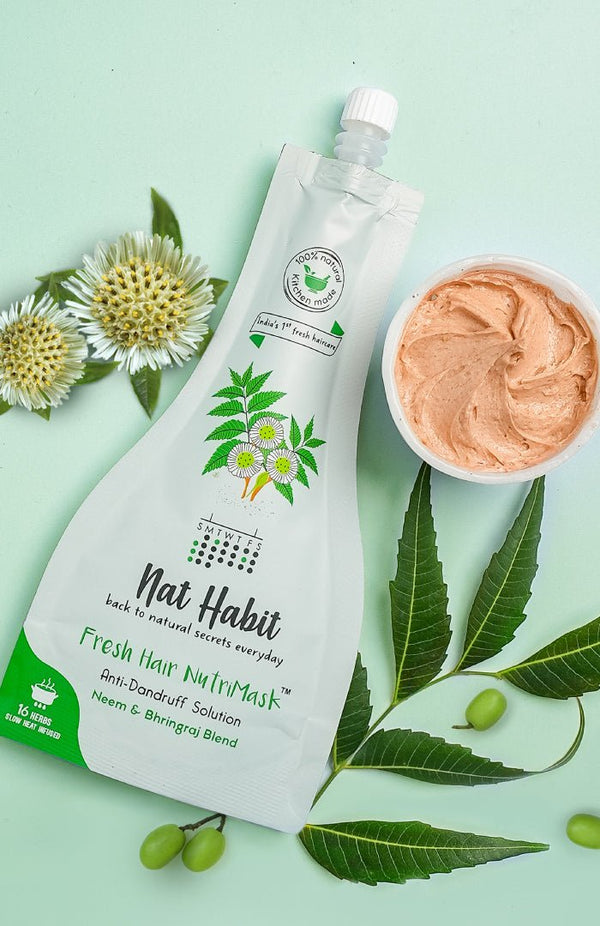 <strong>Neem & Bhringraj Blend NutriMask</strong> <br><i>for Dandruff Control</i> - Nat Habit