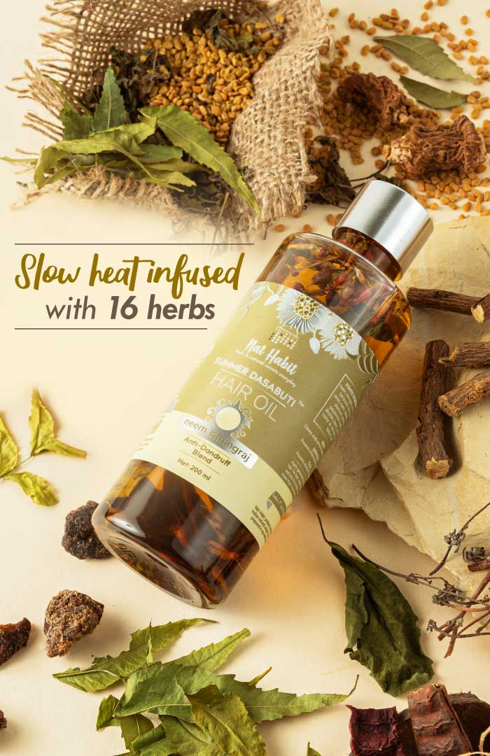 <strong>Neem Bhringraj Summer Hair Oil</strong> <br><i>Anti-Dandruff Blend</i> - Nat Habit