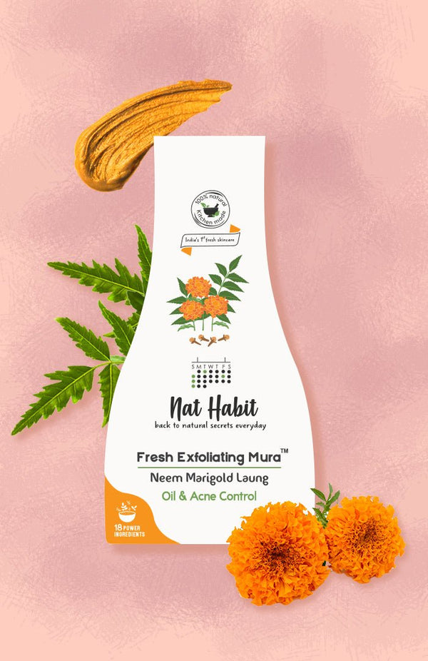 Neem Marigold Laung Face Exfoliator Scrub - Nat Habit
