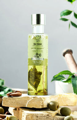 <strong>Olive Almond Vit-E Winter Hair Oil</strong> <br><i>Light Non-Sticky Nourishment</i> - Nat Habit
