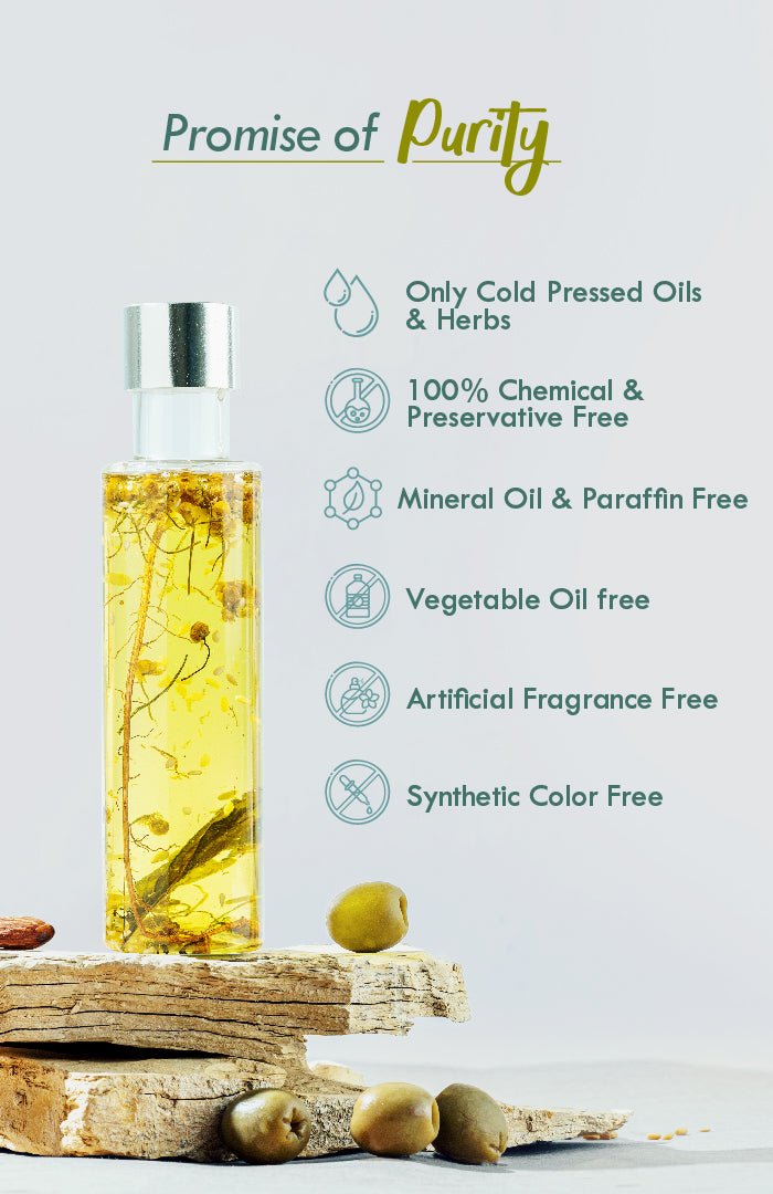 <strong>Olive Almond Vit-E Winter Hair Oil</strong> <br><i>Light Non-Sticky Nourishment</i> - Nat Habit