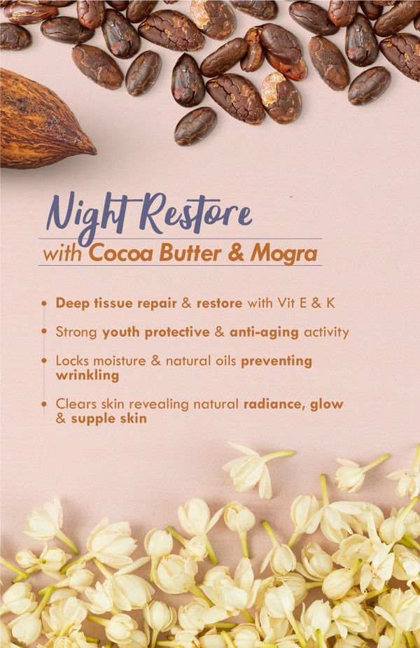 <strong>Overnight Malai - Deep Night Restore - 30g</strong><br><i>Cocoa Mogra Vit E,K Regen</i> - Nat Habit