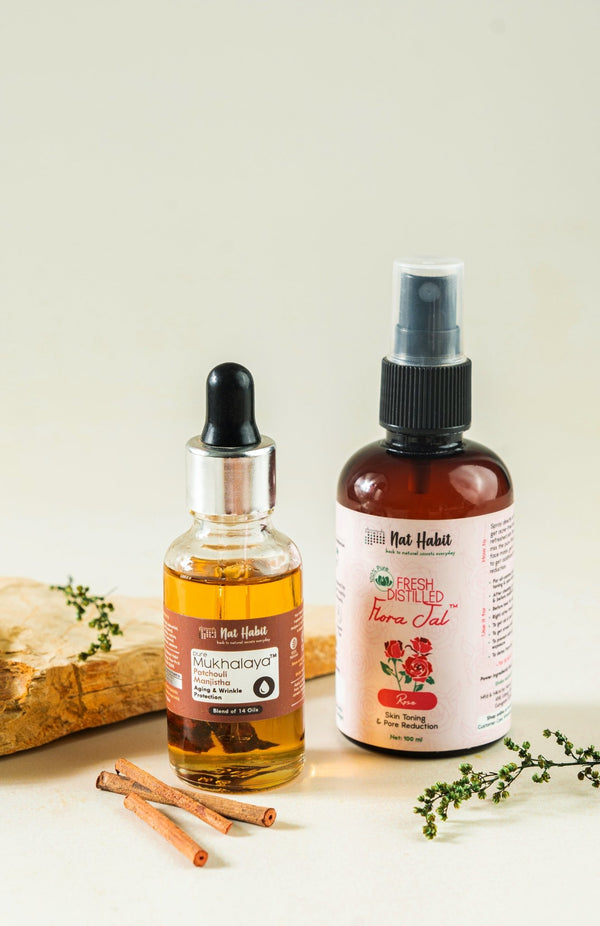 <strong>Patchouli Manjistha Mukhalaya & Gulab Flora Jal</strong> <br><i>Combo for Aging & Wrinkle Protection</i> - Nat Habit