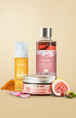 <strong>Pigmentation Face Malai, Fig Rose Skin Malai & Hibiscus Amla Hair Oil Combo </strong> <br><i>Combo Pack of 3</i> - Nat Habit