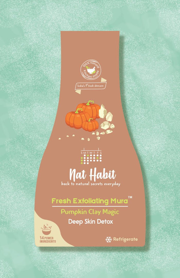 Natural Pumpkin Clay Face Exfoliator Scrub - Nat Habit