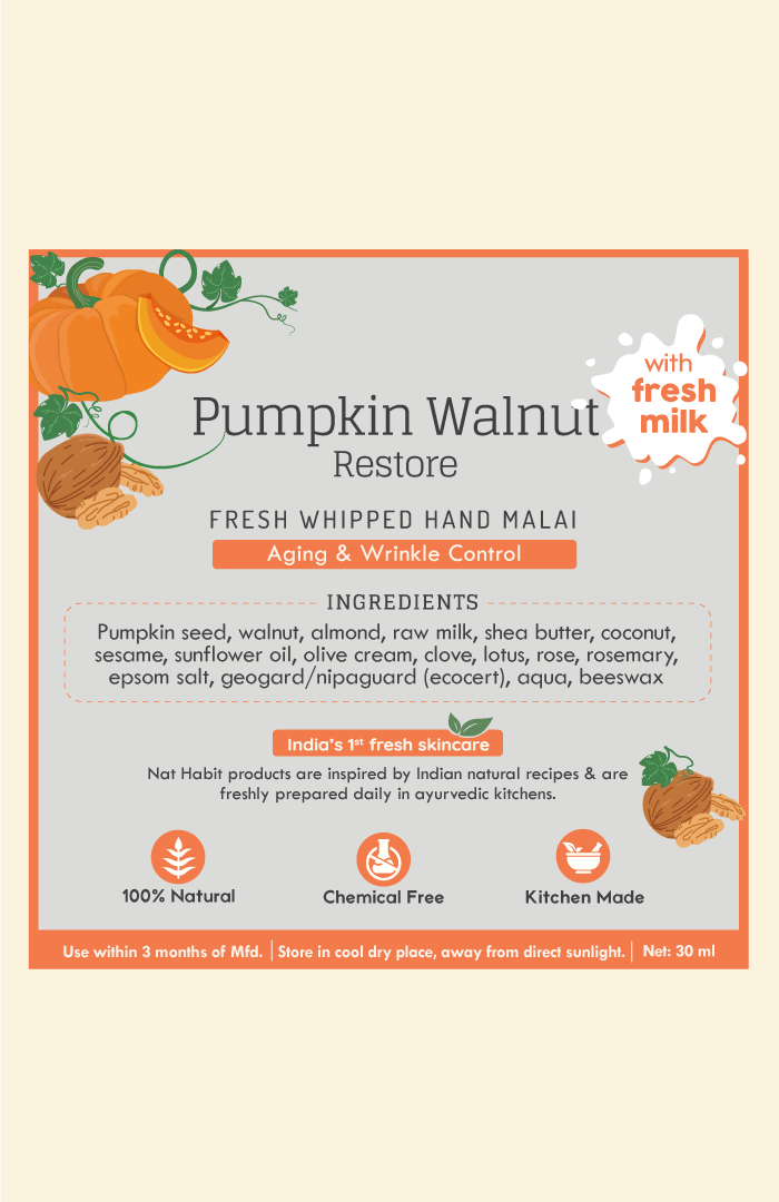 <strong>Pumpkin Walnut Hand Malai</strong> <br><i>Aging & Wrinkle Control</i> - Nat Habit