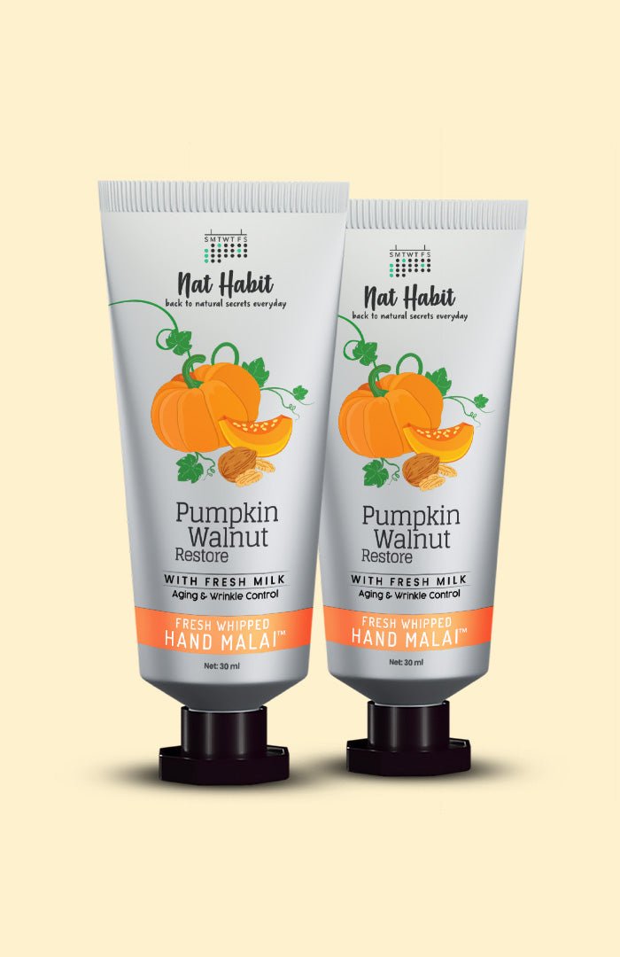 <strong>Pumpkin Walnut Hand Malai</strong> <br><i>Aging & Wrinkle Control</i> - Nat Habit
