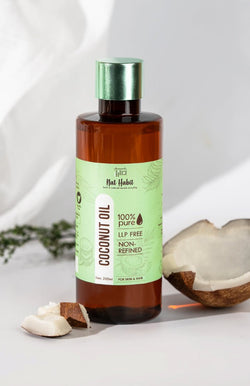 <strong>Pure Coconut Oil 200ml</strong><br><i>Non-Refined, LLP Free</i> - Nat Habit