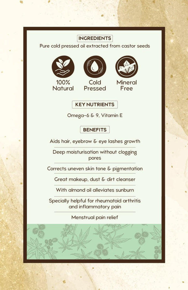 <strong>Pure Cold Pressed Castor <i>(Arandi)</i> Oil 50ml</strong> - Nat Habit