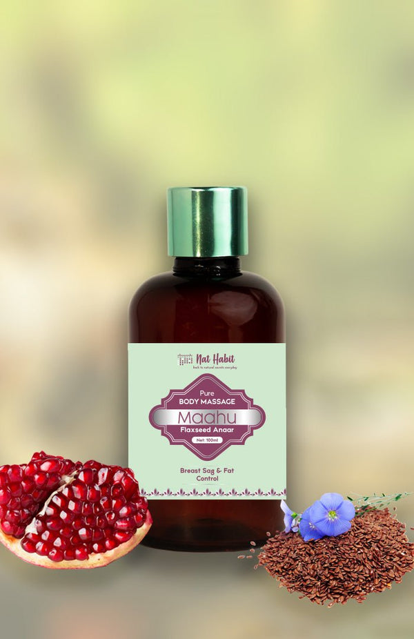 Pure Flaxseed Anaar Body Massage Oil - Nat Habit