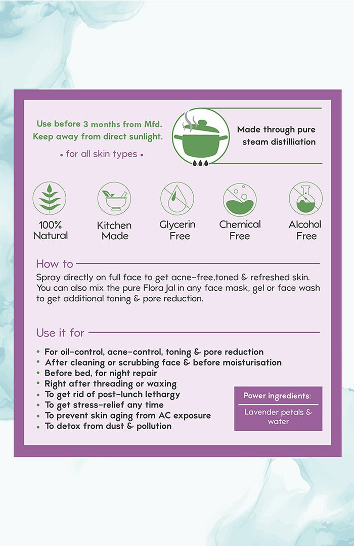 <strong>Pure Lavender Flora Jal 100ml</strong> <br><i>for Toning & Pore Reduction</i> - Nat Habit