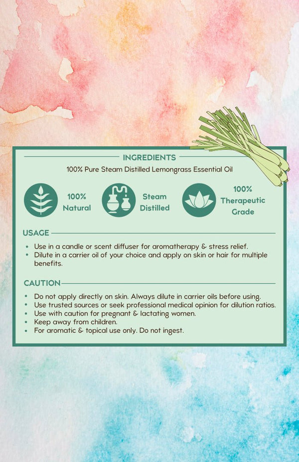 Pure Lemongrass Essential Oil Benefits - Nat Habit