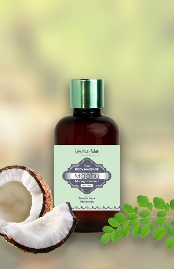 Pure Moringa Coconut Body Massage Oil - Nat Habit