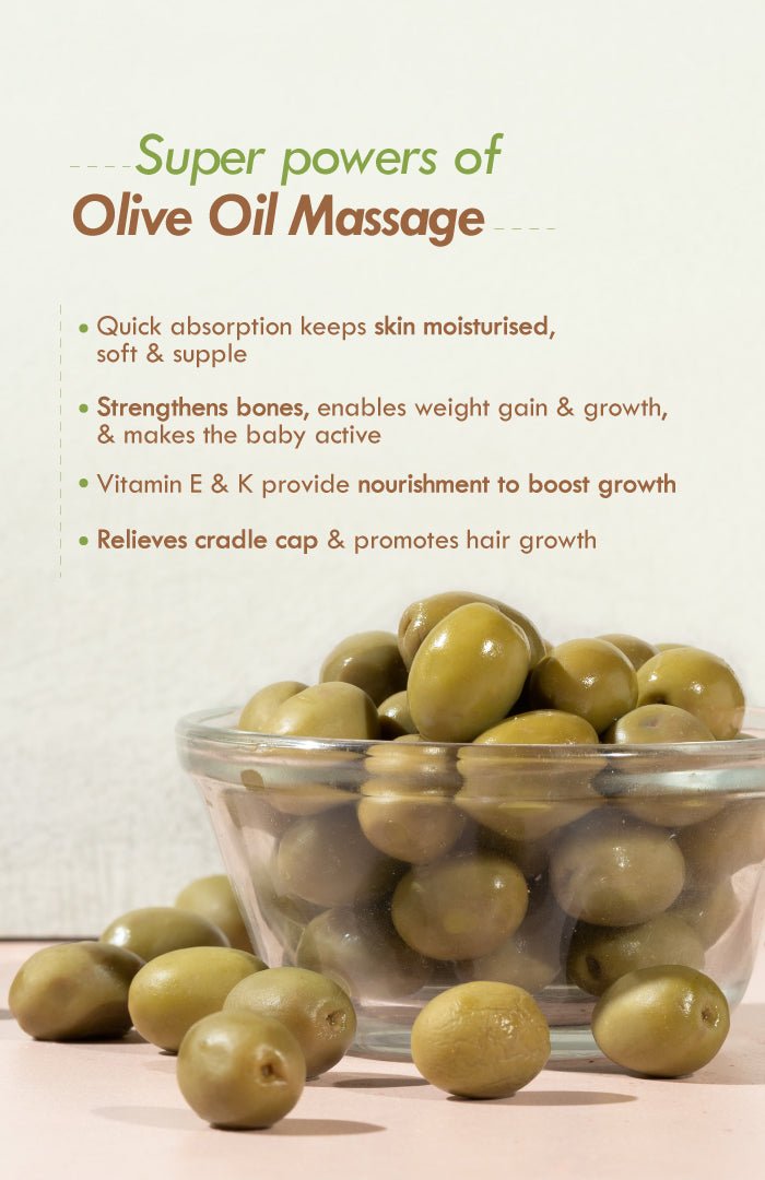 <strong>Pure Olive Baby Oil</strong> <br><i>Enriched with Vit E & Omega-3, 6</i> - Nat Habit