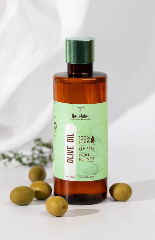 <strong>Pure Olive Oil 200ml</strong><br><i>Non-Refined, LLP Free</i> - Nat Habit