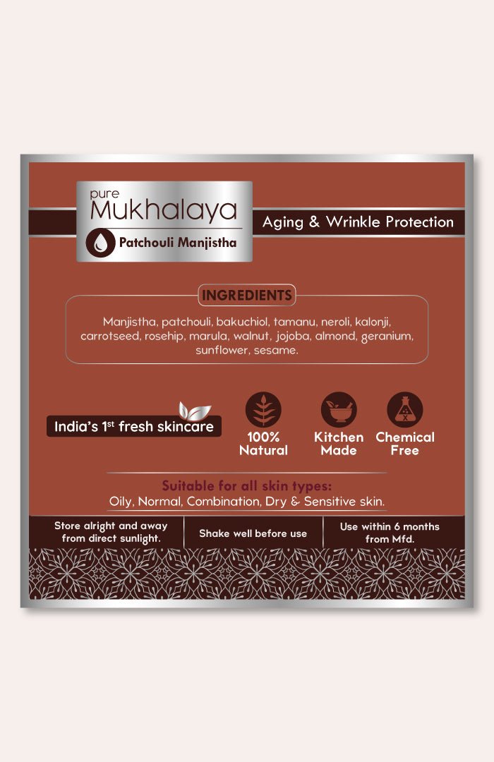 <strong>Pure Patchouli Manjistha Mukhalaya 30ml</strong> <br><i>Aging & Wrinkle Protection</i> - Nat Habit