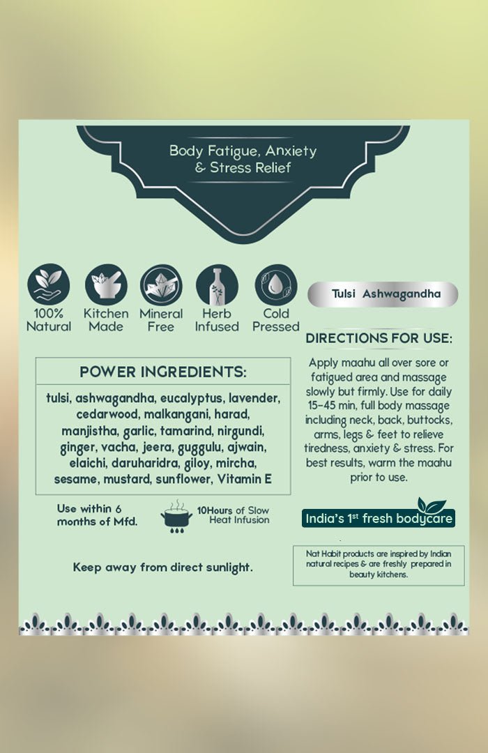 <strong>Pure Tulsi Ashwagandha Maahu</strong> <br><i>Body Fatigue, Stress & Anxiety</i> - Nat Habit
