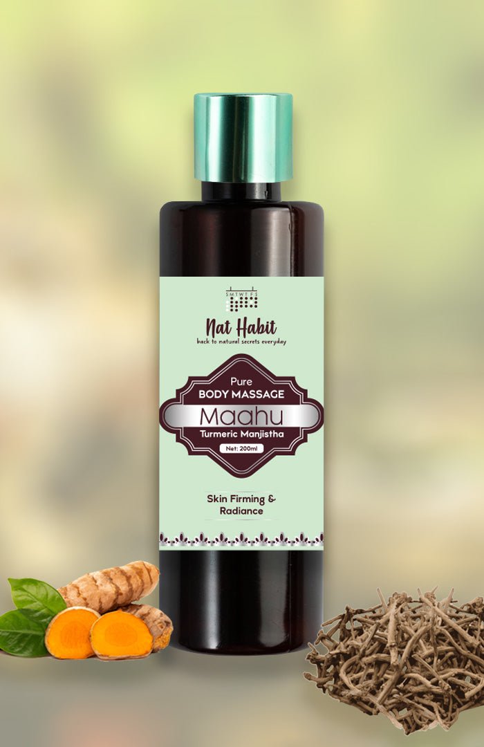 100% Natural Pure Turmeric Manjistha Body Oil - Nat Habit