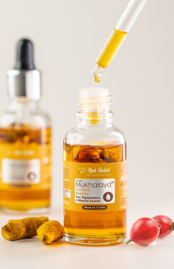 <strong>Pure Turmeric Rosehip Mukhalaya 30ml</strong> <br><i>Tan, Pigmentation & Blemish Control</i> - Nat Habit