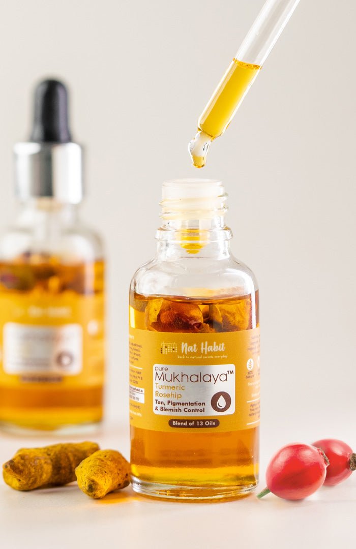 <strong>Pure Turmeric Rosehip Mukhalaya 30ml</strong> <br><i>Tan, Pigmentation & Blemish Control</i> - Nat Habit