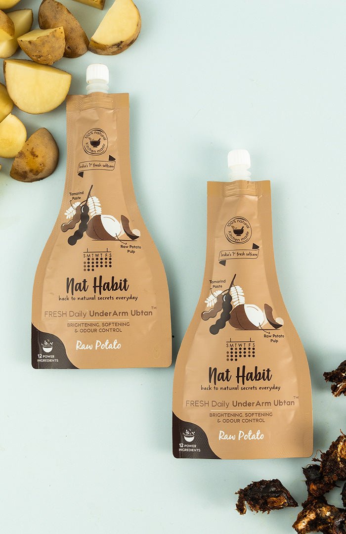 <strong>Raw Potato UnderArm Ubtan</strong> <br><i>Brightening, Softening & Odour Control</i> - Nat Habit