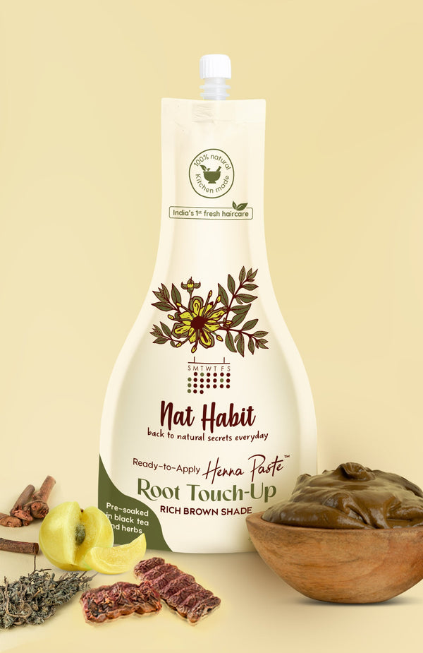 <strong>Ready-to-Apply Fresh Henna Root Touch-Up Paste</strong><br><i>Pre-soaked in Herbs & Tea Water</i> - Nat Habit