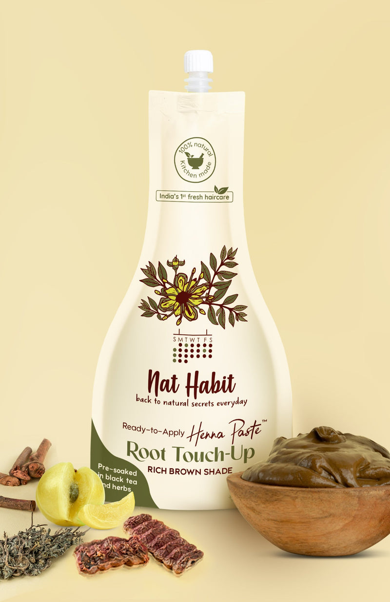 <strong>Ready-to-Apply Fresh Henna Root Touch-Up Paste</strong><br><i>Pre-soaked in Herbs & Tea Water</i> - Nat Habit