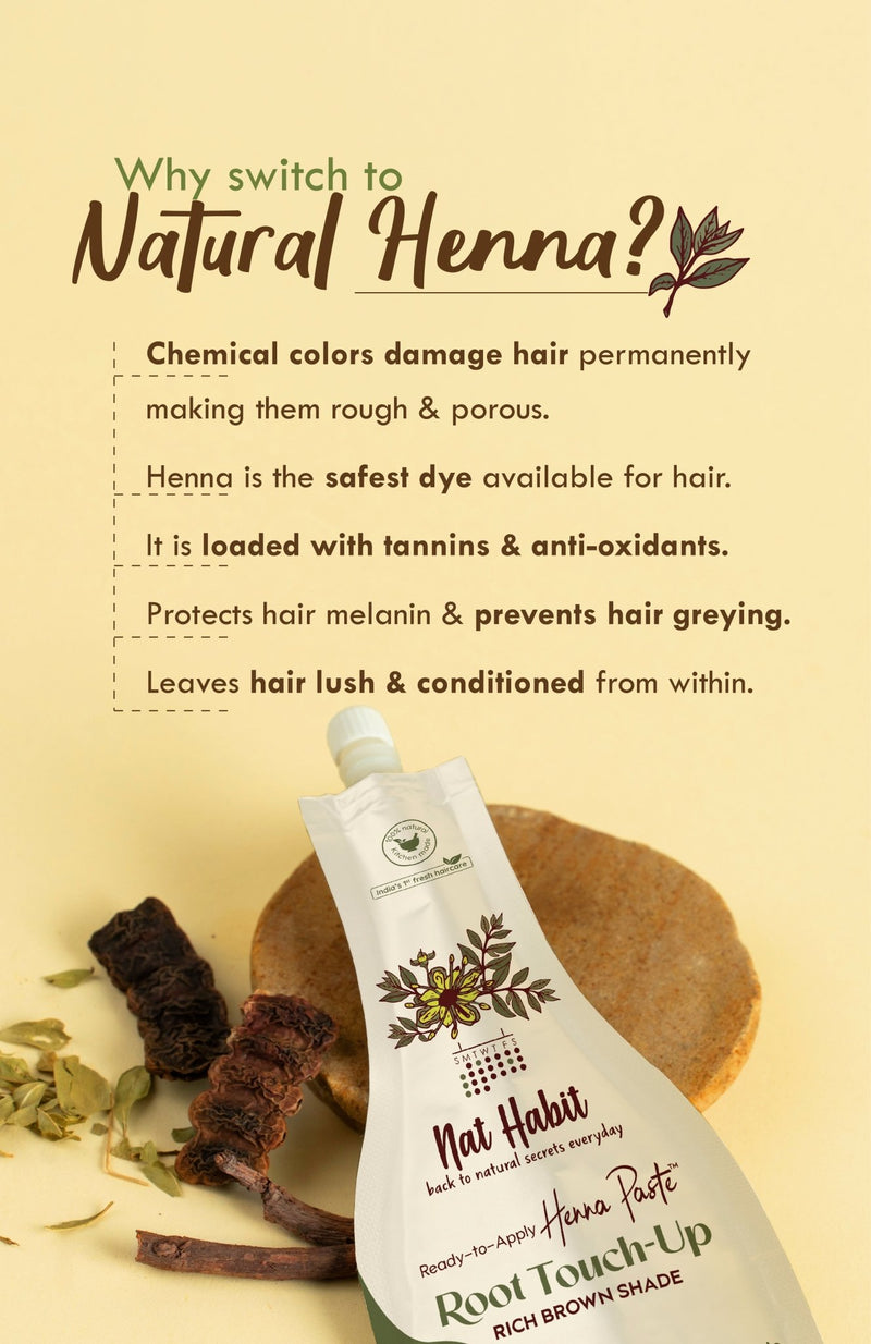 <strong>Ready-to-Apply Fresh Henna Root Touch-Up Paste</strong><br><i>Pre-soaked in Herbs & Tea Water</i> - Nat Habit