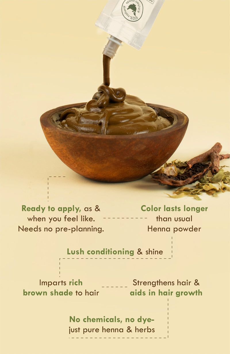 <strong>Ready-to-Apply Fresh Henna Root Touch-Up Paste</strong><br><i>Pre-soaked in Herbs & Tea Water</i> - Nat Habit