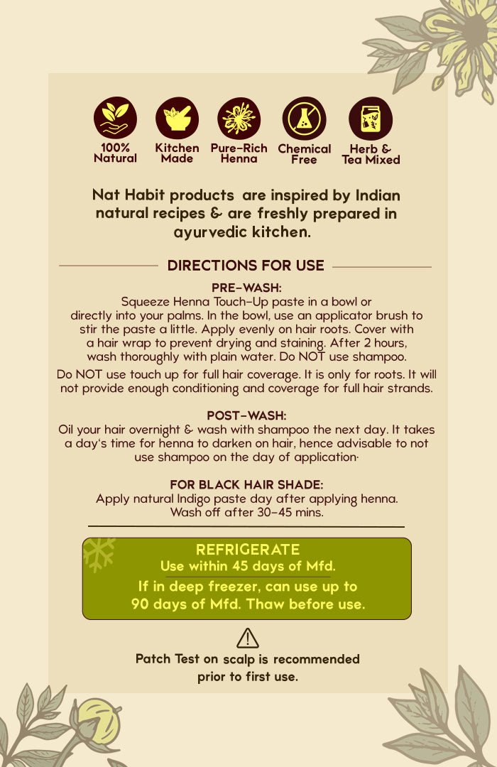 <strong>Ready-to-Apply Fresh Henna Root Touch-Up Paste</strong><br><i>Pre-soaked in Herbs & Tea Water</i> - Nat Habit