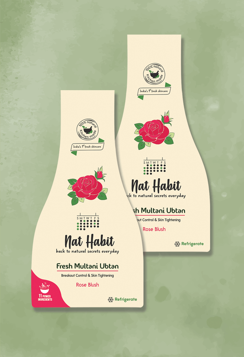 Rose Blush Multani Ubtan for Skin Tightening - Nat Habit