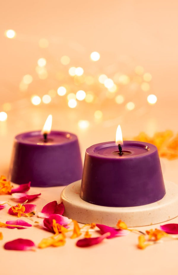<strong>Starry Night Prosperity Candles</strong><br><i>Paraffin-free, Recycled, Puja-pure</i></br> - Nat Habit
