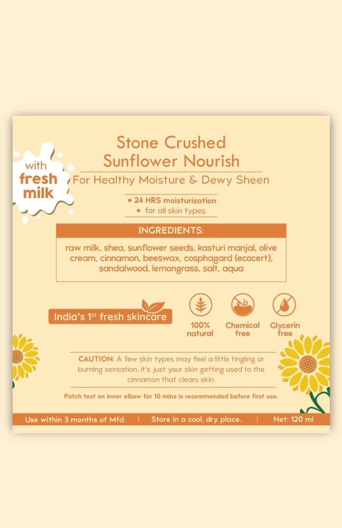 <strong>Stone Crushed Sunflower Skin Malai</strong> <br><i>for all skin types | 24 HR moisture</i> - Nat Habit