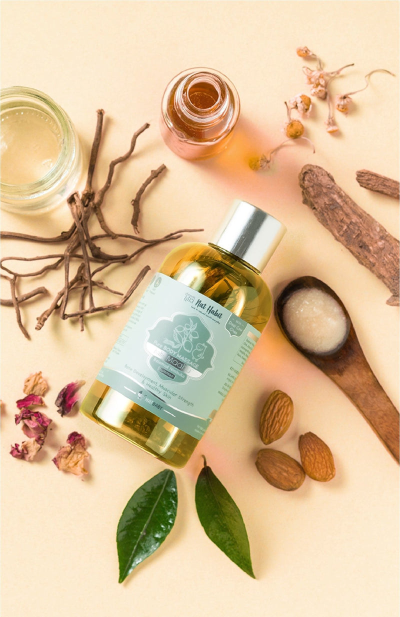 <strong>Summer Baby Massage Maahu - Balamool Nimbuka - 100ml</strong> <br><i>Bone Development, Muscular Strength & Healthy Skin</i> - Nat Habit