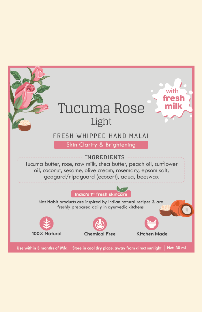 <strong>Tucuma Rose Light Hand Malai</strong> <br><i>Skin Clarity & Brightening</i> - Nat Habit